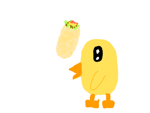 Duck eats Burrito in 2 seconds