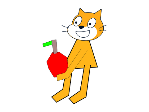 リンゴもったキャット