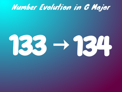 Number Evolution in G Major [ 133 ⭢ 134 ]