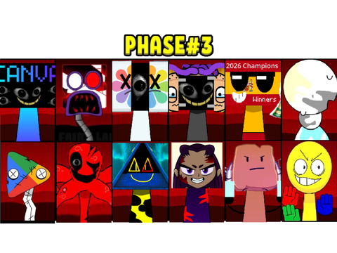 All phases in Incredibox Sprunki oc of Canva:  from phase 1 to 7 pictures. #2