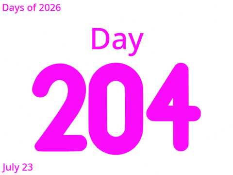 Days of 2026: Day 204