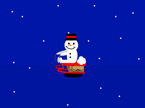 Animated Sleigh with Snowballs and Snowman
