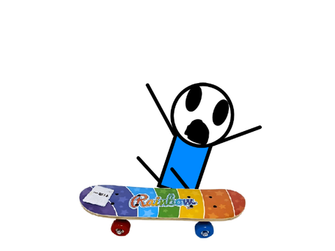 going on a rainbow skateboard be like