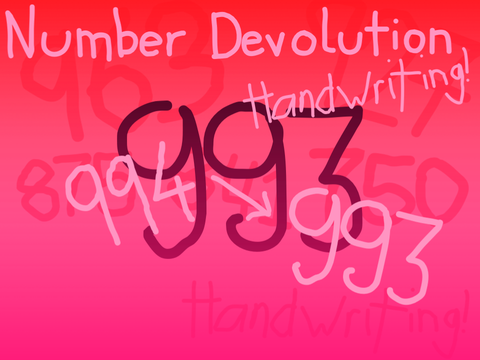 Number Devolution: Handwriting | 994 → 993