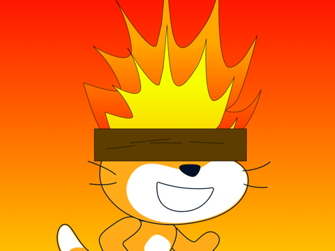 SDS: Scratch Cat with Campfire Head