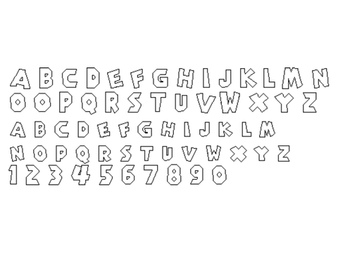 SMW Title Font Vector (with W stray pixel)