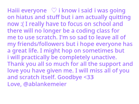 LEAVING SCRATCH :(