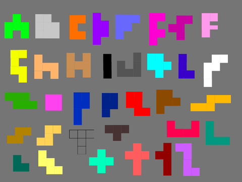 alphabet tetris band (hexomino) (wip)