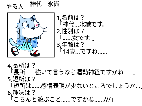〇〇に30の質問！テンプレート　オリキャラ編 　＠氷織
