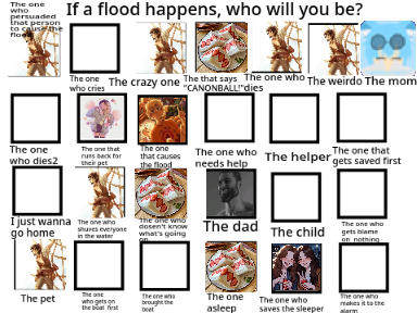 If a flood happens, who will you be? REMIX THIS remix