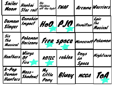 Fandom Bingo!! remix remix
