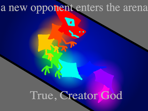True enters the arena (gift)