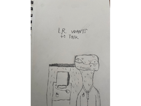 Lizard human office.