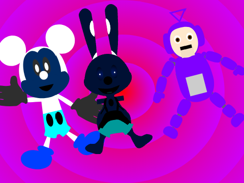 pn mickey oswald and tinky winky dancing