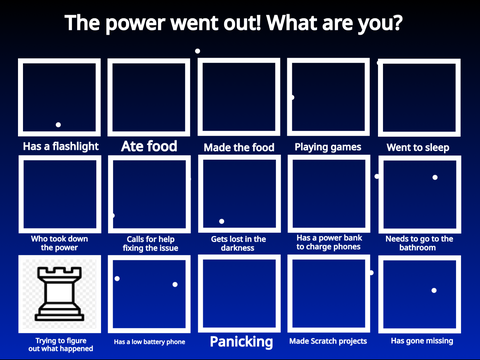 The power went out! What are you?