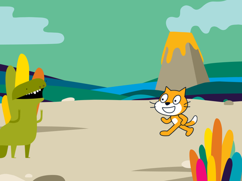 Scratch Cat in the Prehistoric Times