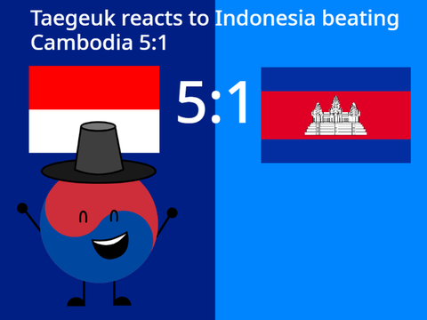 Taegeuk reacts to Indonesia beating Cambodia 5:1