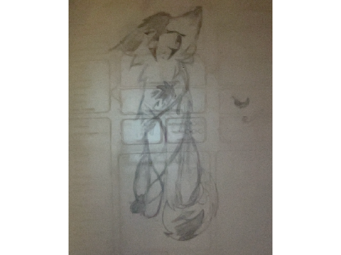 Warrior Cat character I randomly drew on my D&D character sheet