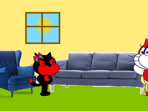 Evil Stephanie Cat says no talking friends/GROUNDED