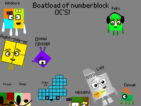 Boatload Of numberblock oc's W.I.P