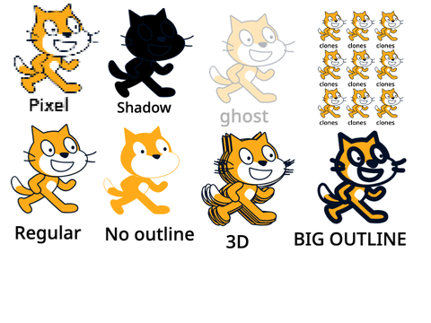 Different Scratch cats