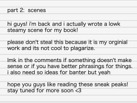 part 2: scenes