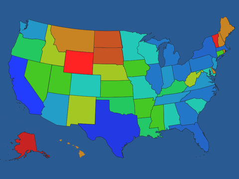 States in rank of population (as of 2025)