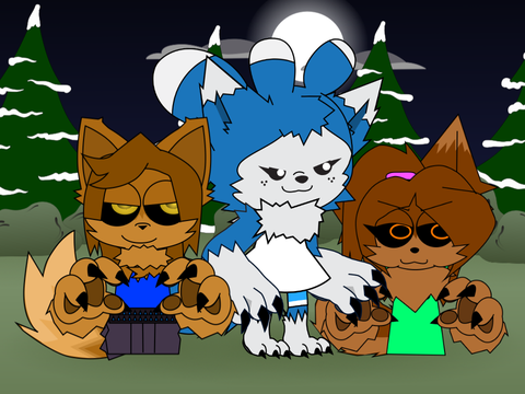 Blue and Brown Wolf Pack