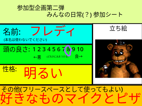 参加型企画第二弾 参加シート remix