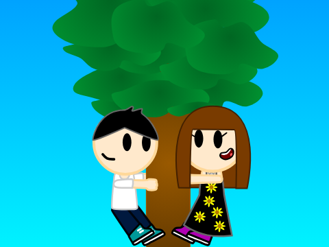 (Art) Damian and Judy Climbs the Tree