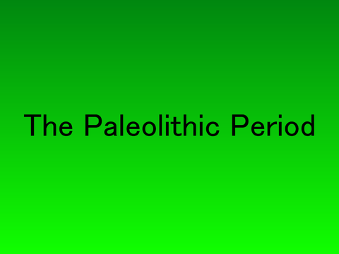 The Paleolithic Period
