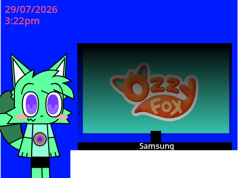 Toki in her room watching Ozzy Fox