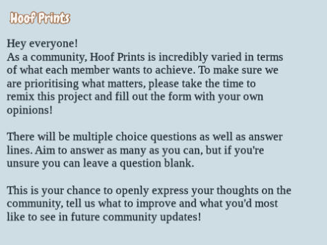 Hoof Prints Official Community Poll 
