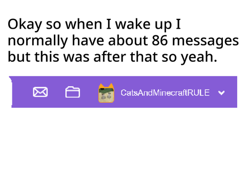 How it looks to be logged in as CatsAndMinecraftRULE