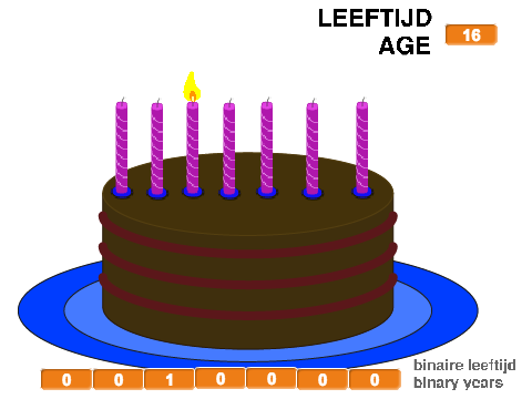 birthday code or binaire cake