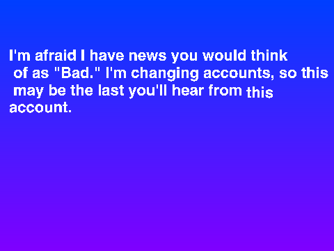 Changing Accounts!