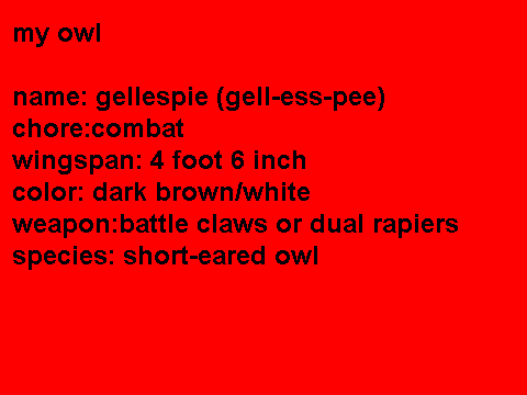 my owl for RPG