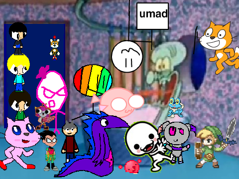 add yourself making squidward scream!
