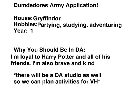 Dumbledores Army Applications! remix