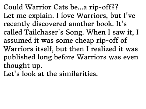 Warrior Cats is a RIP-OFF?!