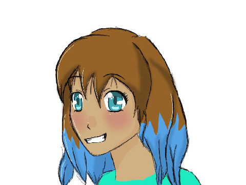 Random Sketch #15 dyed blue hair