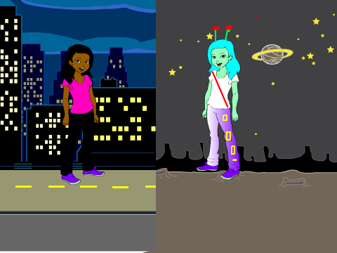 alien vs girl