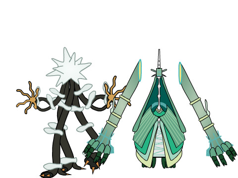 Ultra Beasts Xurkitree and Celesteela