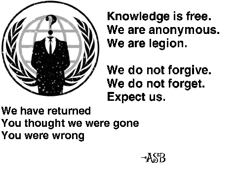 Anonymous had returned