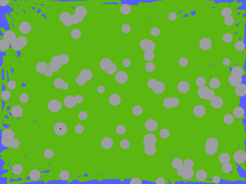 Buldings being built on some grass being grown. (<: