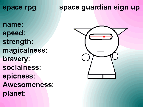 space rpg- space guardian sign up