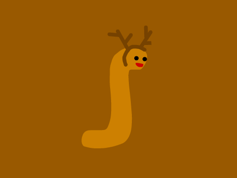 Worm with reindeer headband