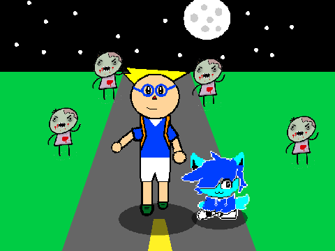 BlueTBK running away from Zombies with XtheGAMEmaster