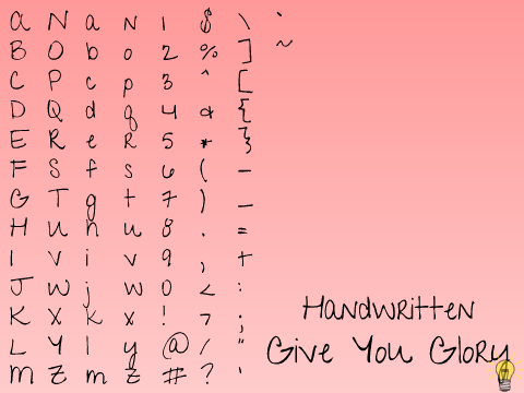 Font Upload: Give You Glory