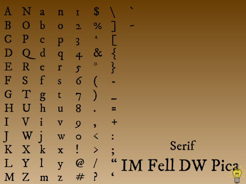 Font Upload: IM Fell DW Pica